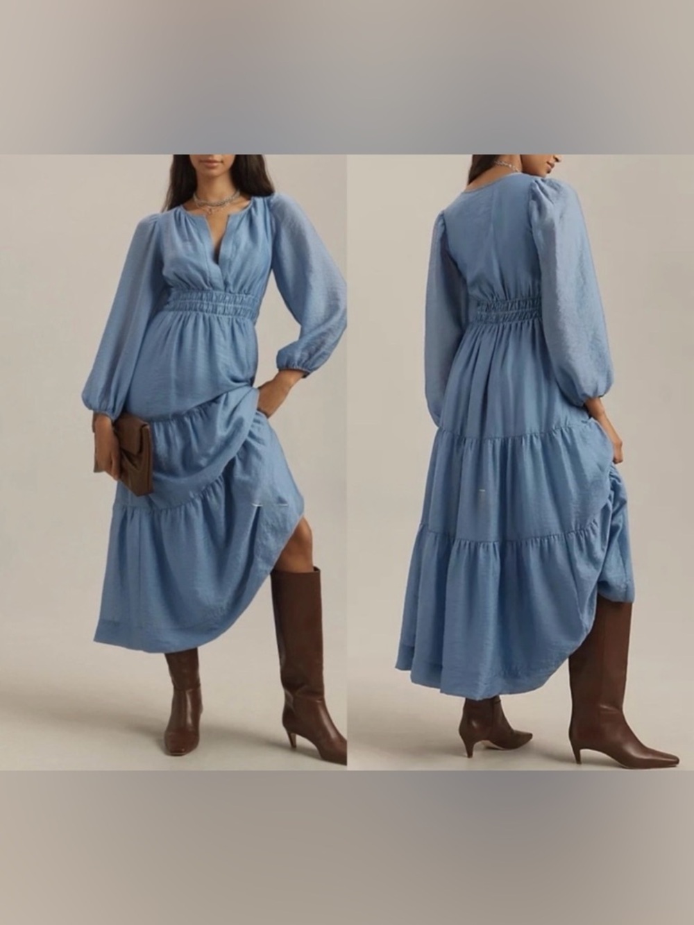 Anthropologie | NWT Iris Somerset Organza Edition Long Sleeve Boho Maxi Dress M - Picture 2 of 8
